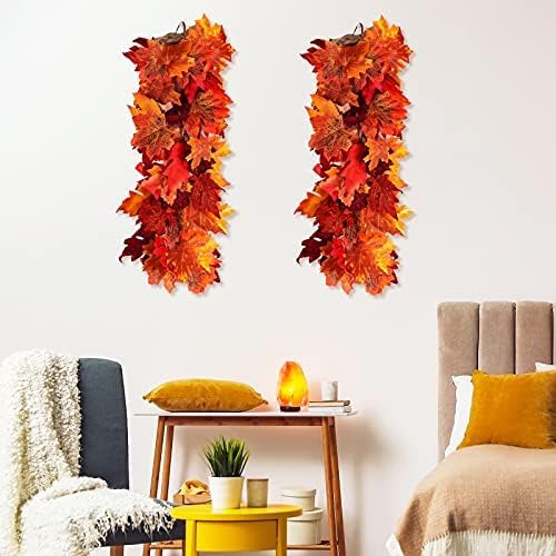 Halloween Garland Decor Black Indoor Halloween Table Decorations Fall Wall Hanging Maple Leaves Artificial Black Maple Leaf Vine